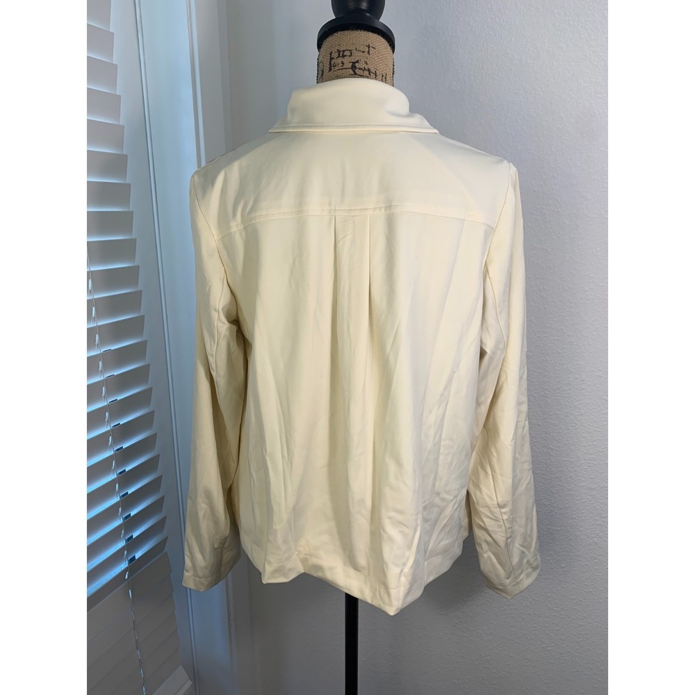 (E-122)Nicole by Nicole Miller Womens Ivory Snap Front Jacket Size M - Picture 4 of 11